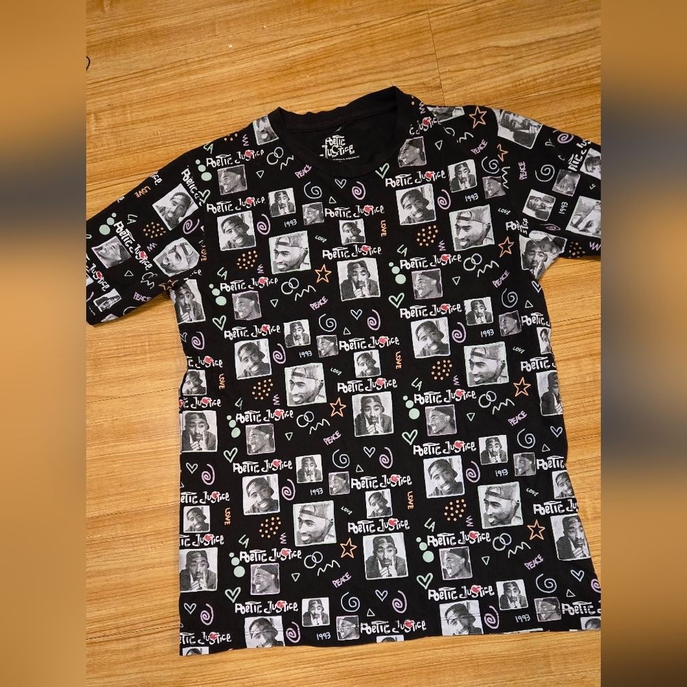 Rare 2pac Shakur Men's Hip Hop Rap Poetic Justice Movie T Shirt Size L
